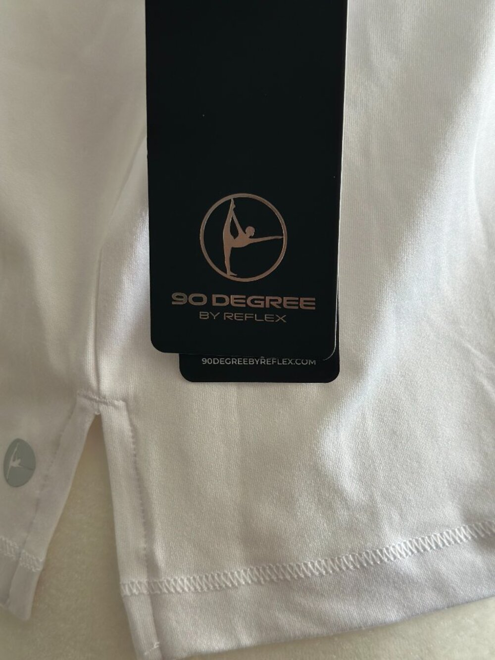 90 Degree By Reflex White Boxy Active Tee Small Super Soft Cropped Workout Top N - Picture 7 of 9